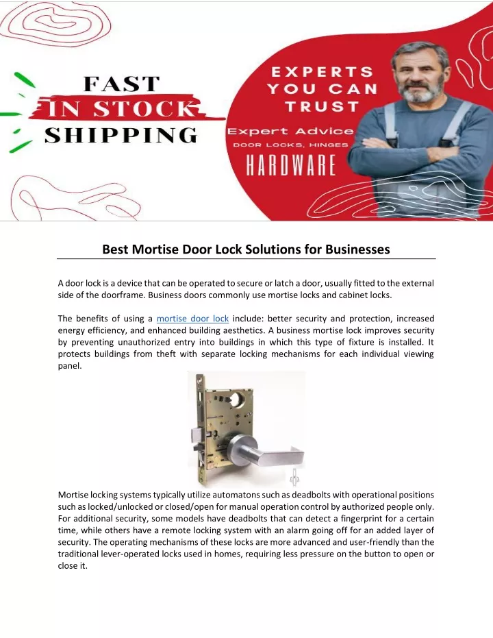 best mortise door lock solutions for businesses