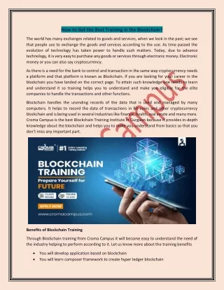 how to get the best training in the blockchain