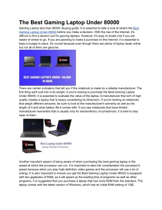 the best gaming laptop under 80000 gaming laptop