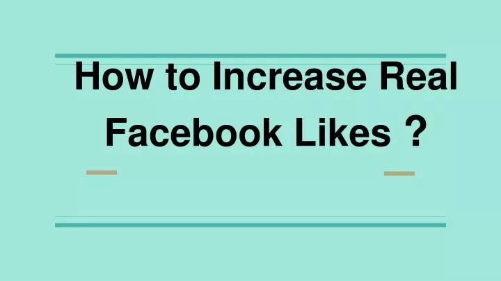 how to increase real facebook likes