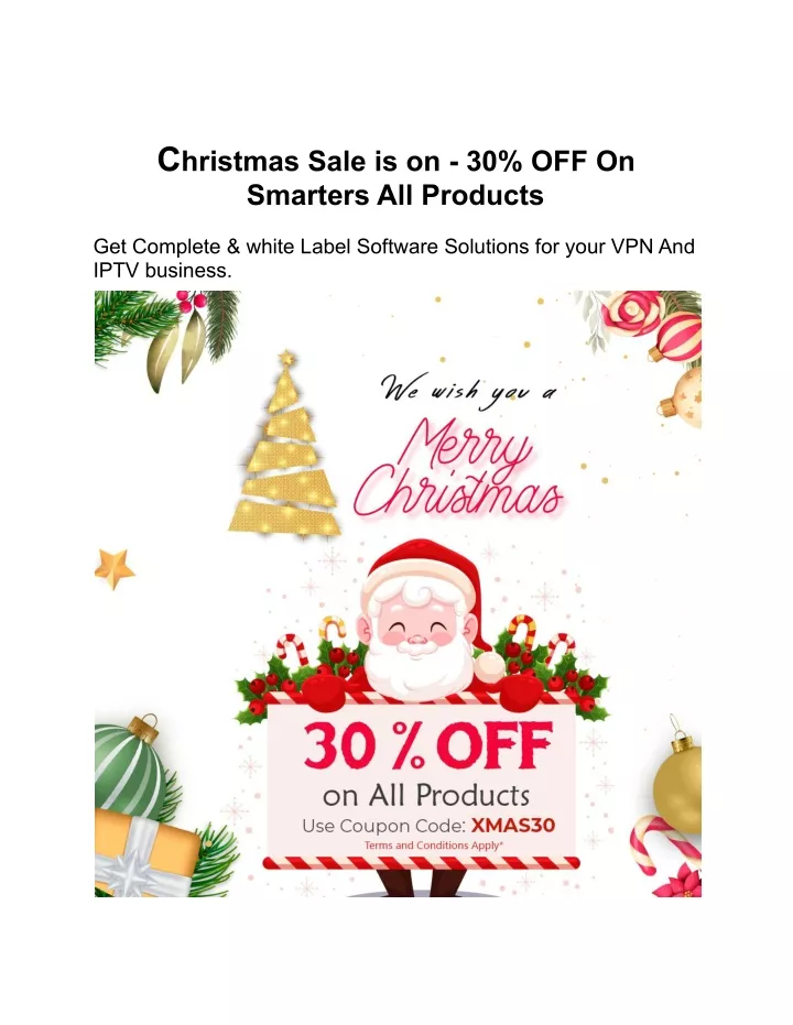 c hristmas sale is on 30 off on smarters