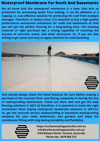 How Waterproofing membrane is a new generation of fittings in 2021-22?
