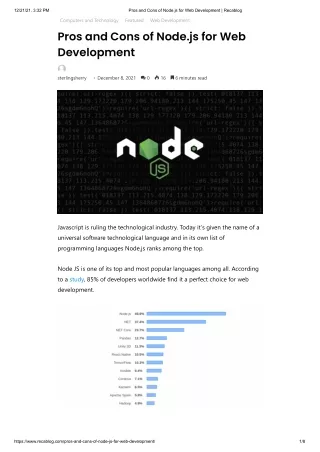 Pros and Cons of Node.js for Web Development | Recablog