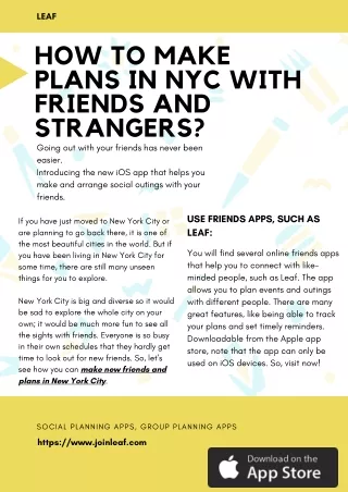 How to make plans in NYC with friends and strangers?