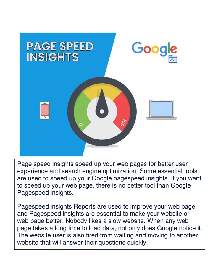 page speed insights speed up your web pages