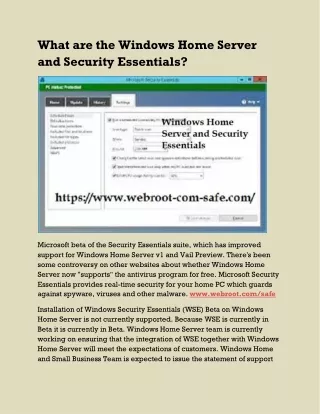 what are the windows home server and security