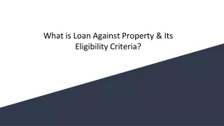 Loan Against Property Eligibility