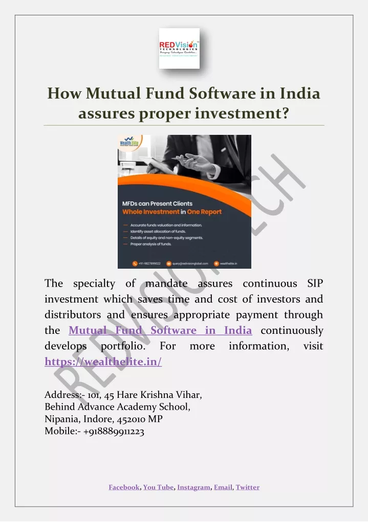 how mutual fund software in india assures proper