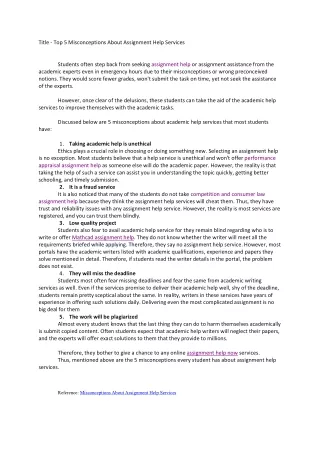 title top 5 misconceptions about assignment help