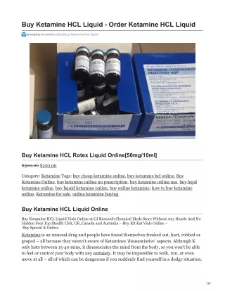 Buy Ketamine HCL Rotex Liquid
