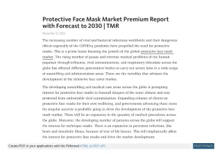 protective face mask market premium report with