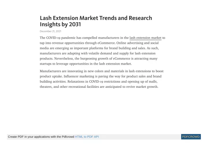 lash extension market trends and research