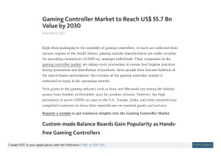 gaming controller market to reach
