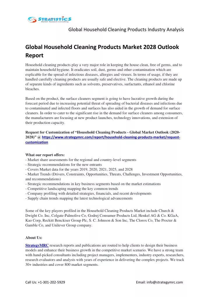 global household cleaning products industry