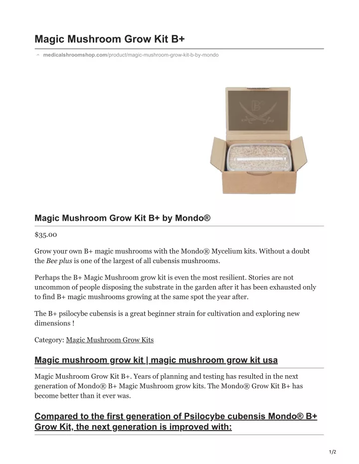 magic mushroom grow kit b