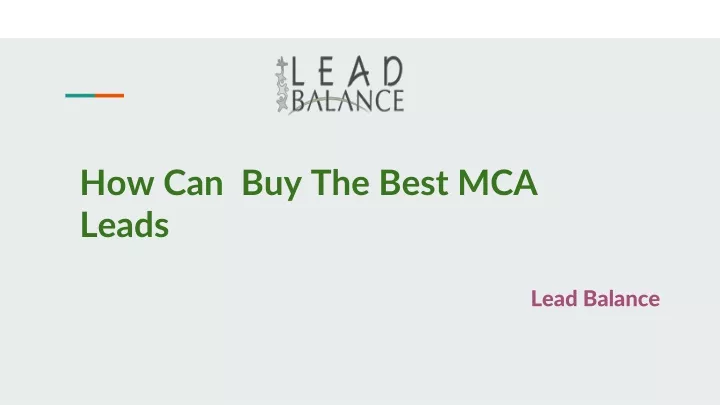 how can buy the best mca leads