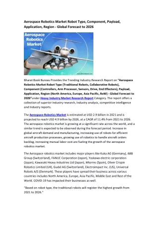aerospace robotics market robot type component