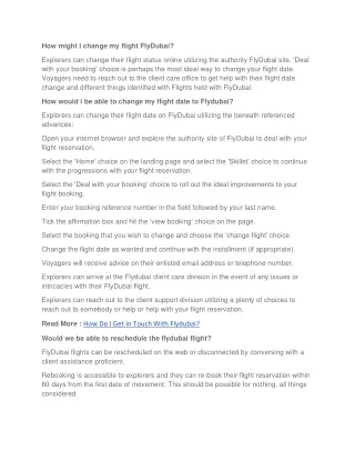 how might i change my flight flydubai