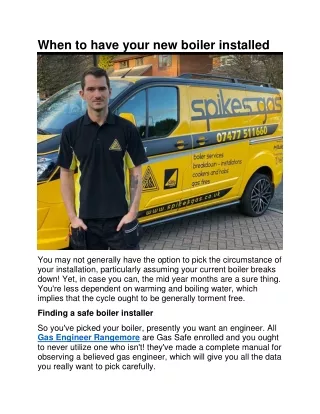 when to have your new boiler installed