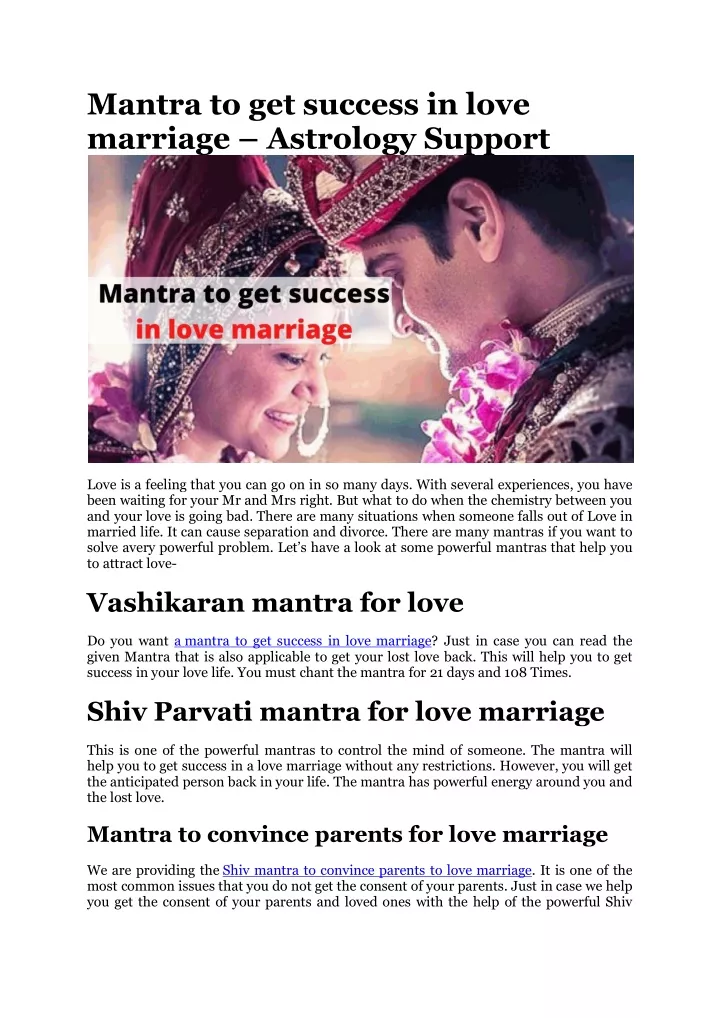 mantra to get success in love marriage astrology