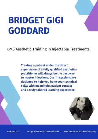 GMS Aesthetic Training in Injectable Treatments | Bridget Gigi Goddard