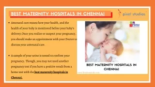 BEST MATERNITY HOSPITALS IN CHENNAI