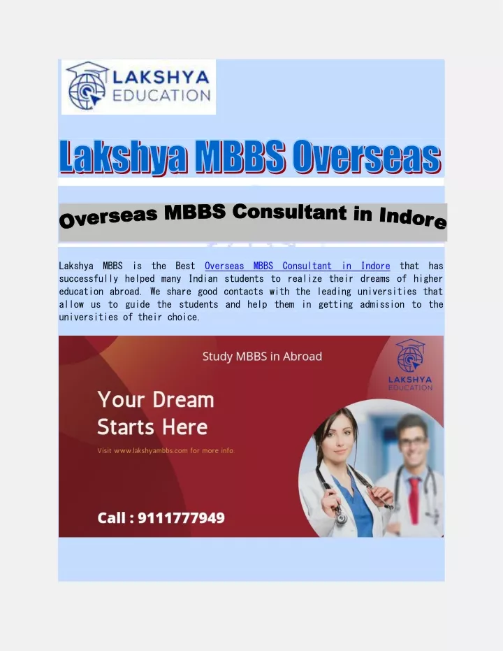 lakshya mbbs is the best overseas mbbs consultant