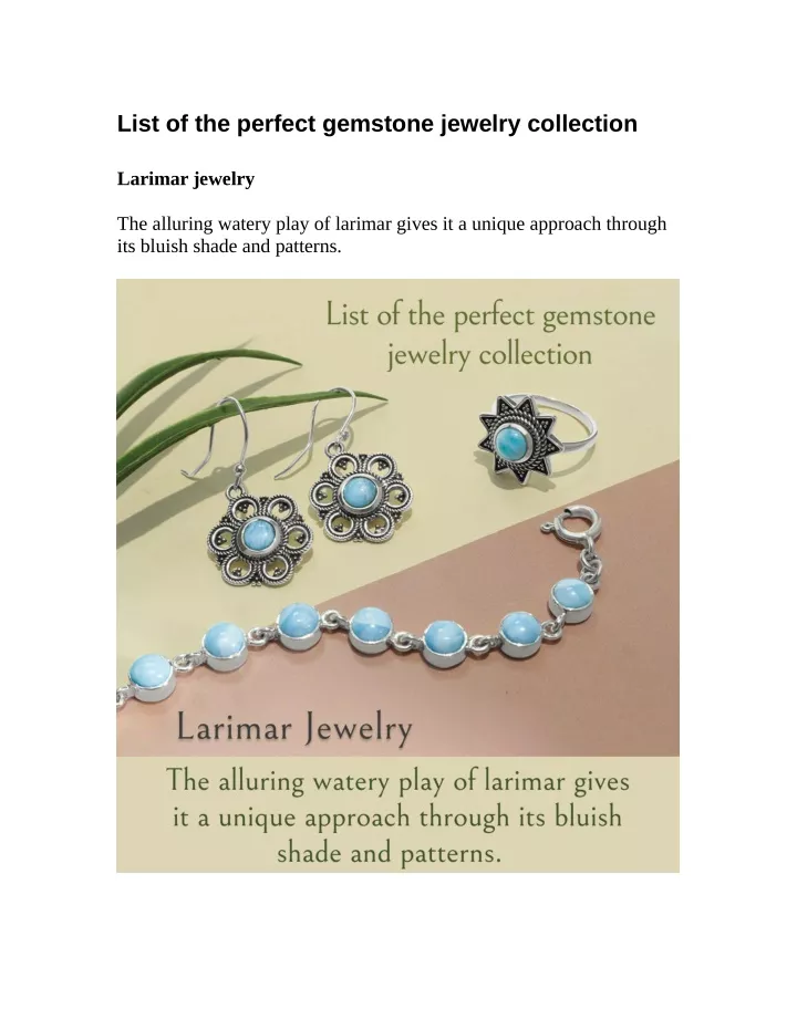 list of the perfect gemstone jewelry collection
