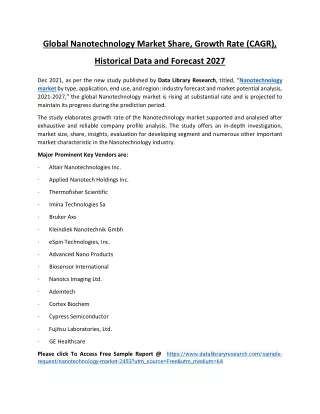 global nanotechnology market share growth rate