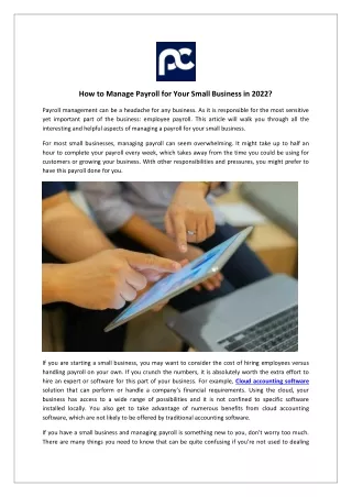 how to manage payroll for your small business