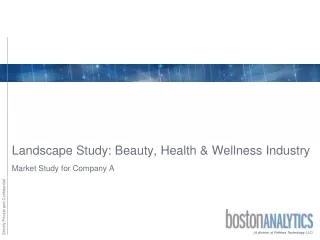 Landscape Study Beauty, Health & Wellness Industry- Boston Analytics