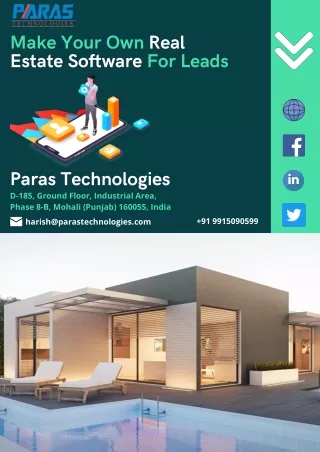 Make Your Own Real Estate Software For Leads | Paras Technologies