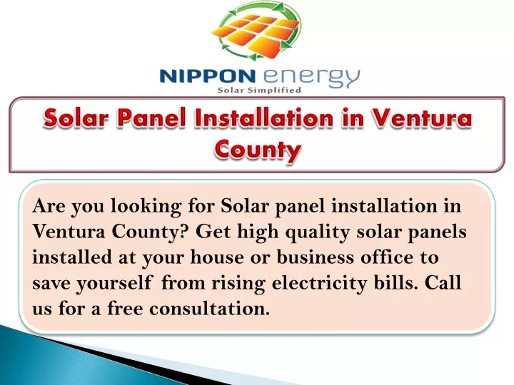 solar panel installation in ventura county