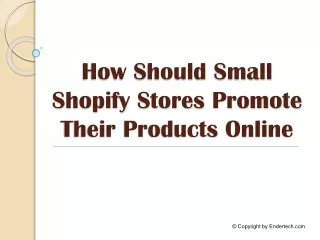 How Should Small Shopify Stores Promote Their Products Online