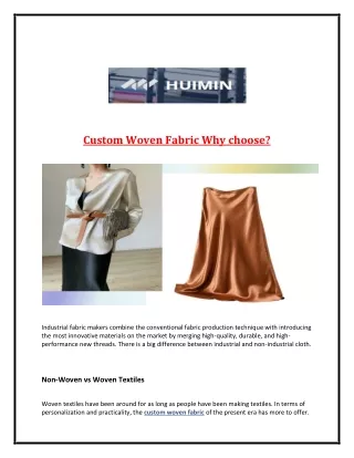 Custom Woven Fabric: Why choose?