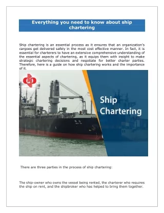 everything you need to know about ship chartering