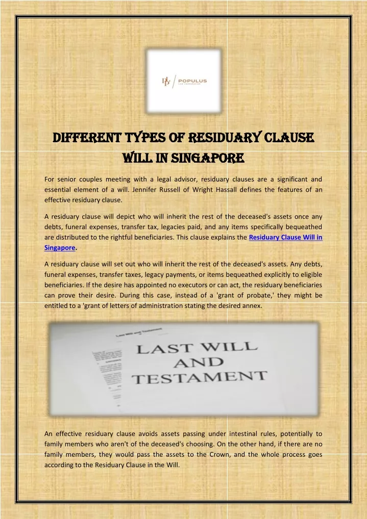 different types of residuary clause different