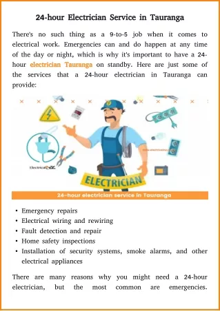24-hour Electrician Service in Tauranga