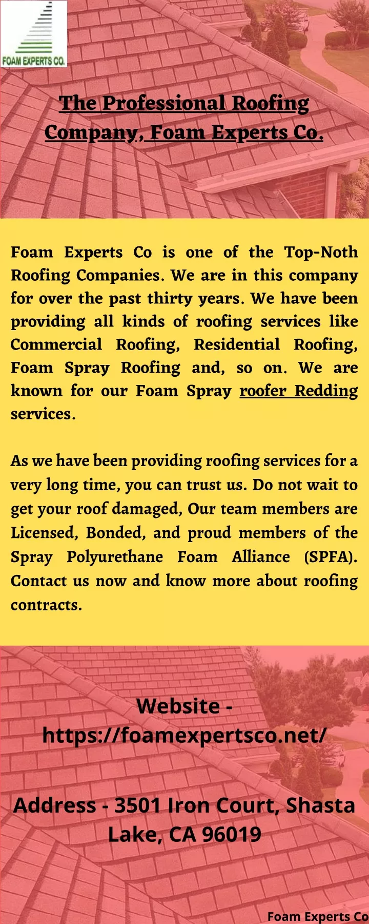 the professional roofing company foam experts co