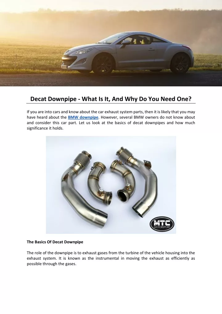 decat downpipe what is it and why do you need