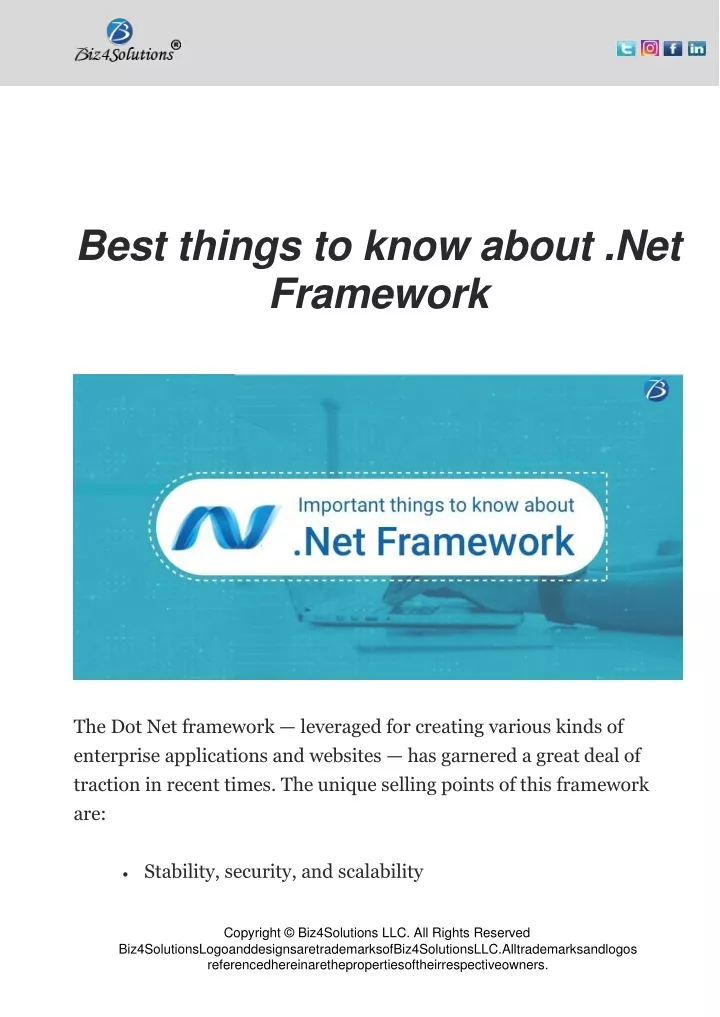 best things to know about net framework