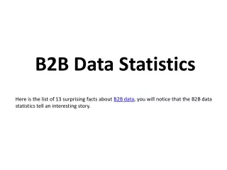 B2B Data Statistics