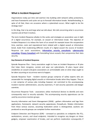what is incident response