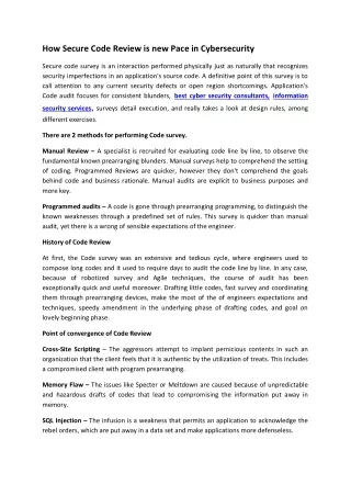 how secure code review is new pace