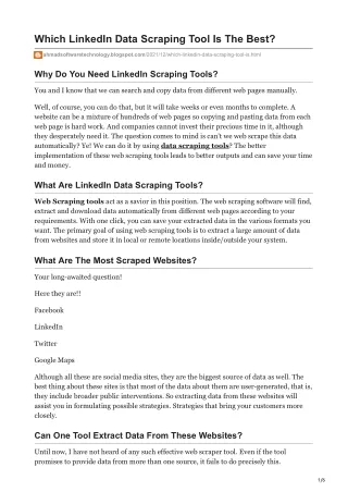 which linkedin data scraping tool is the best