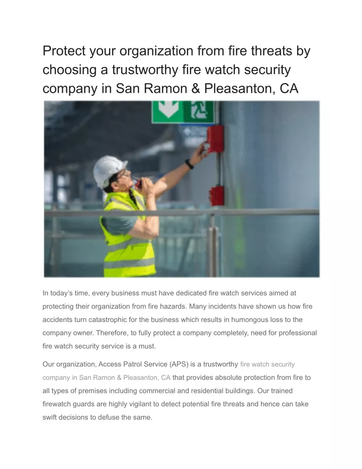 protect your organization from fire threats