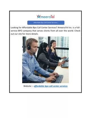 Affordable Bpo Call Center Services Ameeratel.com