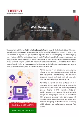 Web Designing Course in Meerut _ Institute and Training Center