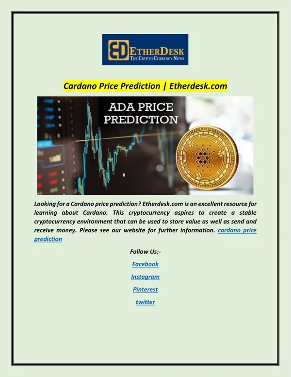 Cardano Price Prediction | Etherdesk.com