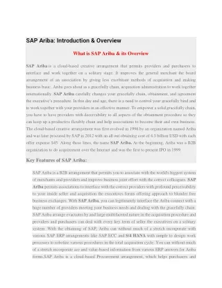 what is sap ariba its overview
